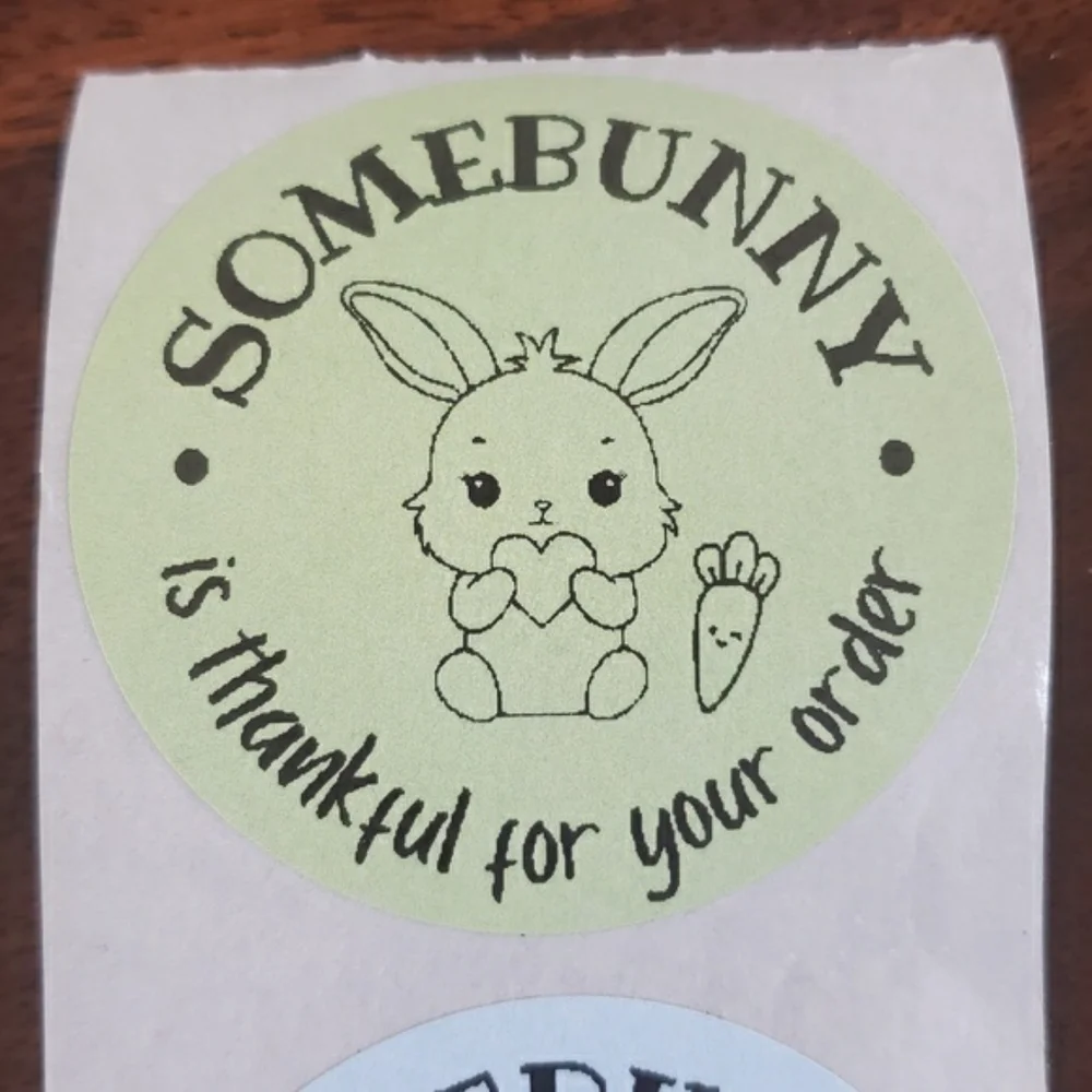 3/$15 Set of 50 EASTER SPRING BUNNY THANK YOU STICKERS LARGE 2 Inch Mixed Colors